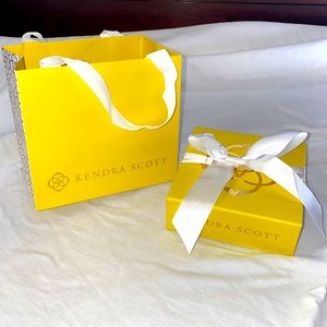 Kendra Scott Yellow Box with White Ribbon and Gift Bag
